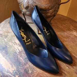 Yves Saint Laurent Navy Heels